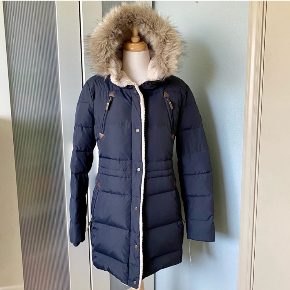 LAUREN Ralph Lauren Blue Down Puffer Coat Parka